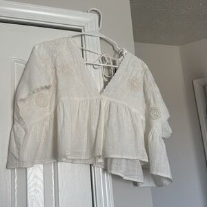Zara embroidered crop summer top
